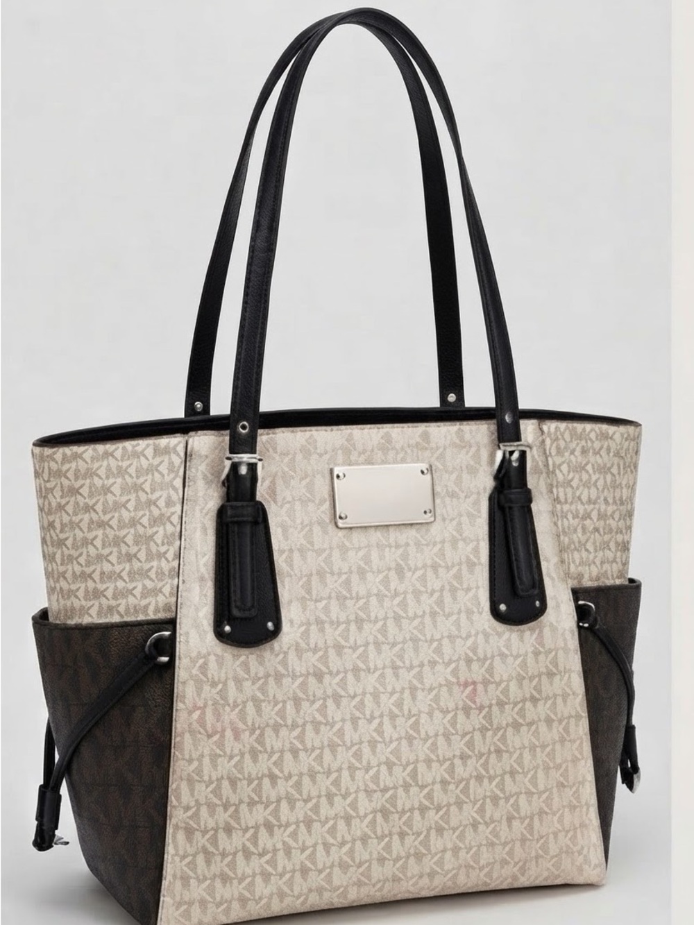 Set Michael Kors Voyager Large East West Color-Block Signature tote and wallet